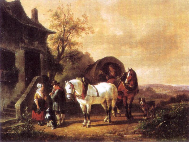 Wouterus Verschuur Waiting before the inn oil painting image